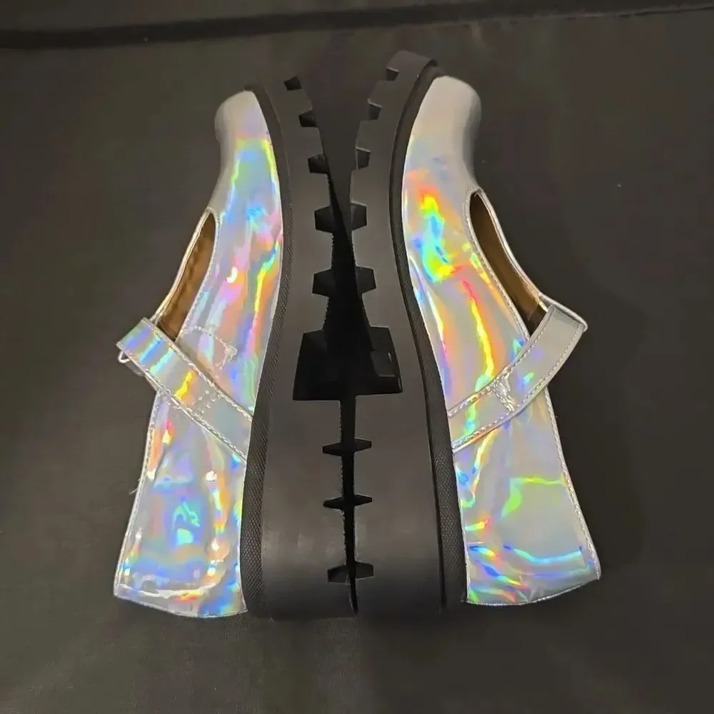 BRAND NEW STEVE MADDEN JSUZEY 954-IRIDESCENT MULTI-COLOR LOAFERS